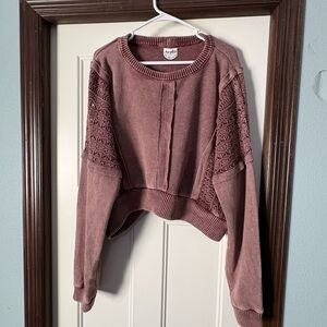 Arula (Altar’d State) Mauve Ultra Cropped Sweatshirt